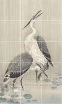 IXXI Two Herons in The Rain - Wanddecoratie - Abstract - 60 x 100 cm