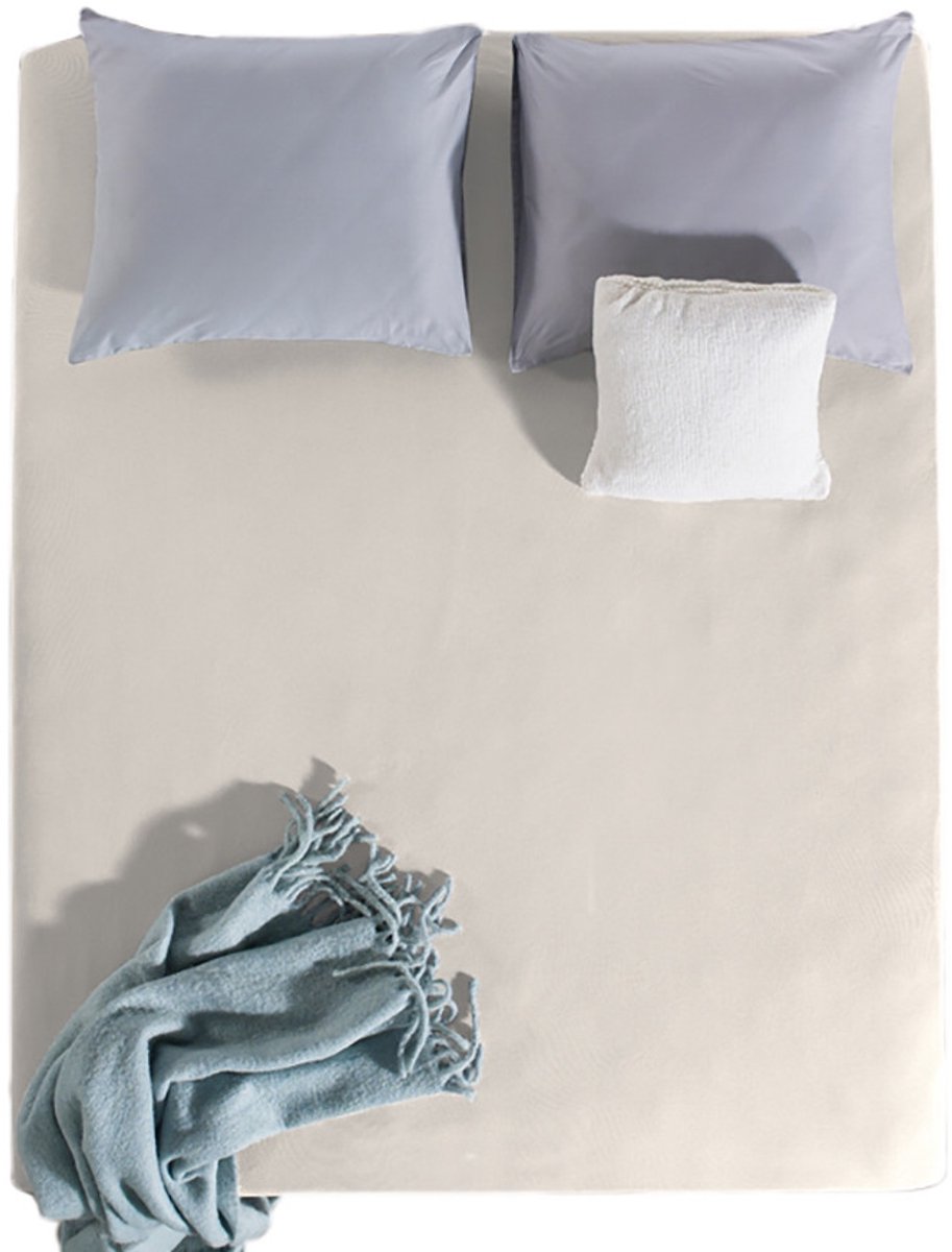 SleepMed - Jersey hoeslaken - Gekamd Katoen - Soft Finish - 90 x 200 cm - Créme - 4-pack
