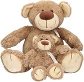 2x Pluche mama en kind Bella knuffelberen 40 en 22 cm knuffels speelgoed set - Happy Horse -  Beren bosdieren knuffels - Teddybeer speelgoed voor kinderen - Baby geboorte kraamcadeaus