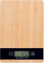 Digitale keukenweegschaal - Keuken accessoires - Keukengerei - 5 Kilo - Tarra - Bamboe - Kunststof - beige