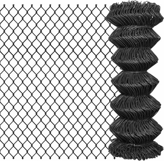 vidaXL Clôture à chaîne 15x1 m gris acier