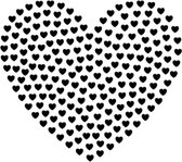 Muursticker - hart van hartjes sticker afm 25x20 cm - kinderkamer - babykamer - meisje - love - hartjes - girl - kleur Zwart -