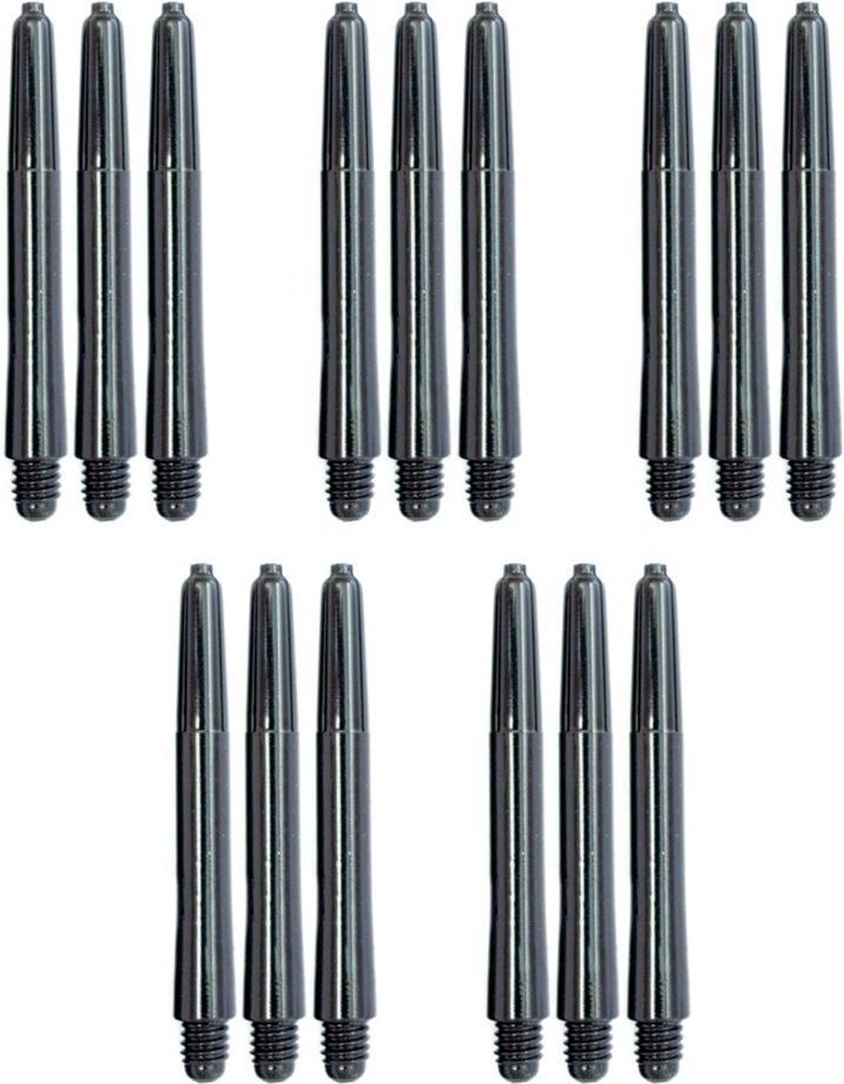 Darts Set zwarte dart shafts - 5 sets (15 stuks) - inbetween - darts shafts