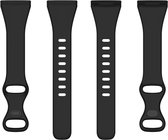 Siliconen bandje - geschikt voor Fitbit Versa 3 / Versa 4 / Sense - maat M/L - zwart