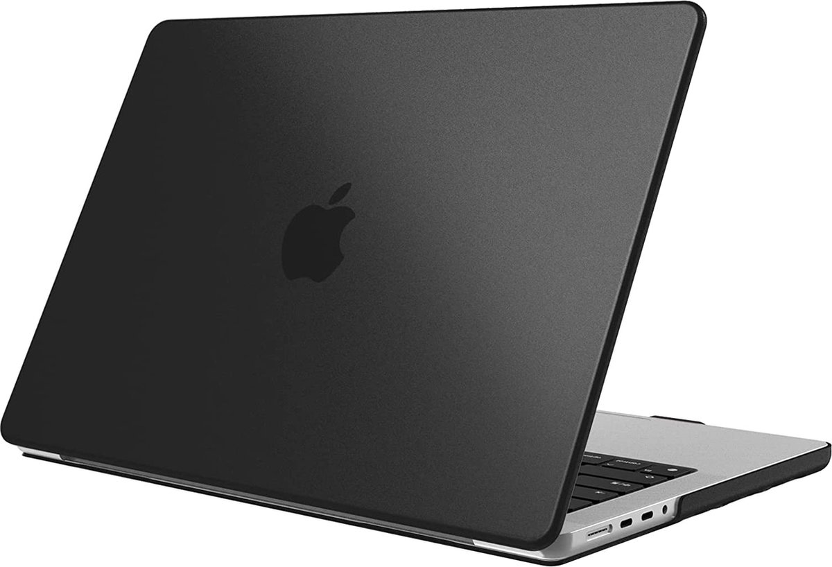 Hoes compatibel met MacBook Pro 14 inch (2021 release) A2442 M1 Pro/Max, ultradunne gladde harde schaal beschermhoes snap case compatibel met MacBook Pro 14 inch Retina, zwart (mat)