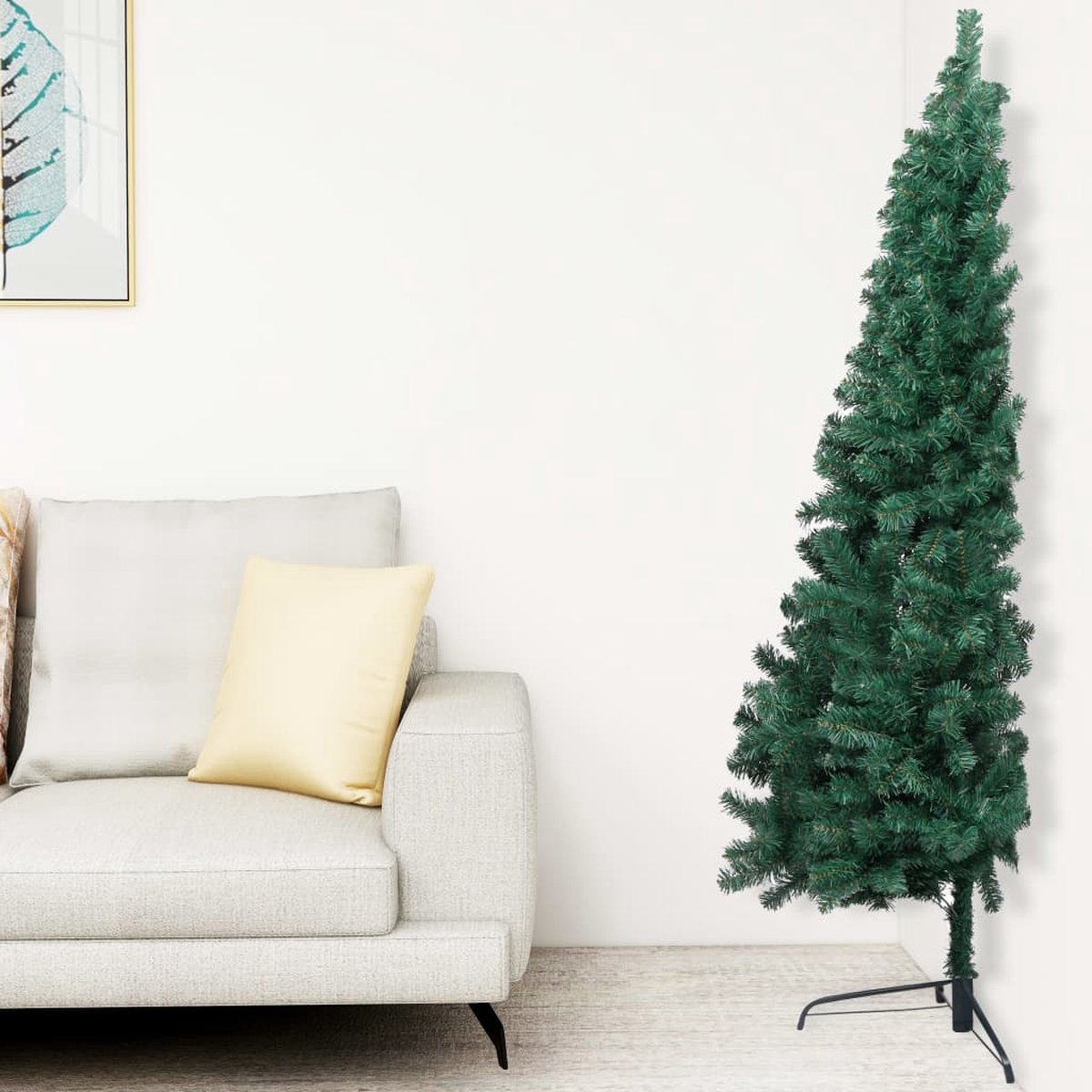 VidaLife Kunstkerstboom met LED's en standaard half 180 cm PVC groen