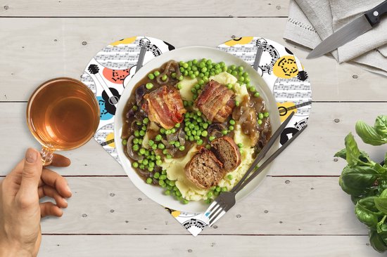 Sets de table - Napperons - Napperons coeur - Guitare - Musique - Motifs - Abstrait - 6 pièces