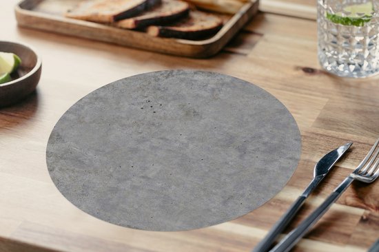 Sets de table ronds - Dessous de verre - Napperons de table ronds - Imprimé béton - Industriel - Motifs - 10 pièces