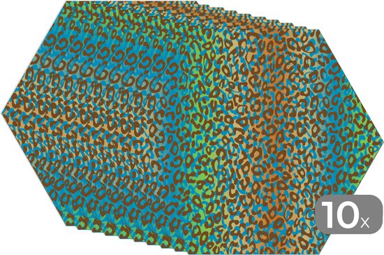 Napperons de table hexagon - Sets de table Sets de table - Set de table hexagone - Motif - Panthère - Abstrait - 10 pièces