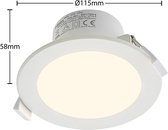 PRIOS - LED downlight - 1licht - aluminium, kunststof - H: 5.8 cm - wit - Inclusief lichtbron