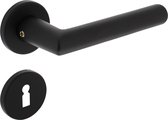 Intersteel Deurkruk Broome op rozet Ø50x7mm aluminium zwart met sleutelplaatjes per paar