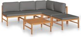 vidaXL-6-delige-Loungeset-met-grijze-kussens-massief-teakhout