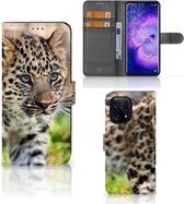 GSM Hoesje OPPO Find X5 Beschermhoesje met foto Baby Luipaard