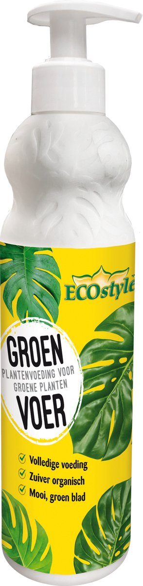 ECOstyle GroenVoer Organische Vloeibare Kamerplanten Voeding - Groeiende en Bloeiende Planten - Diepgroen Blad - 400 ML
