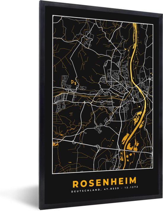 Fotolijst Incl Poster Rosenheim Stadskaart Plattegrond Kaart Duitsland Bol Com