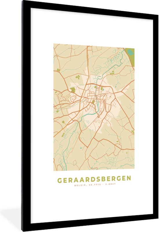 Fotolijst Incl Poster Geraadsbergen Stadskaart Plattegrond Kaart Vintage Bol Com