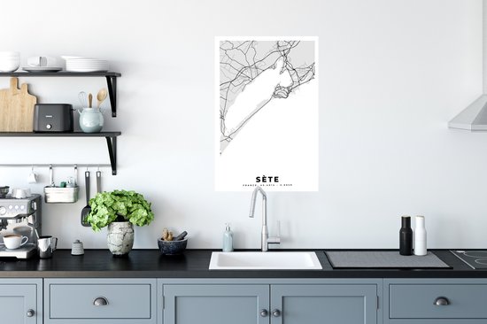 Affiche France – Sète – Plan de ville – Plan – Carte - 60x90 cm