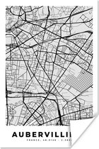 Poster Plan - Plan de ville - France - Aubervilliers - Plan d'étage - 120x180 cm XXL