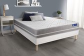 Complete boxspring met matras tweepersoons- Actisom Actiflex touch wit - Pocketveren - 120 x 190 cm