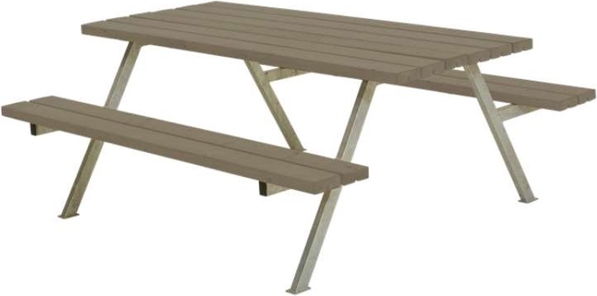 Picknicktafel vuren gegrond grijsbruin - Alpha 161 x 177 x 73 cm