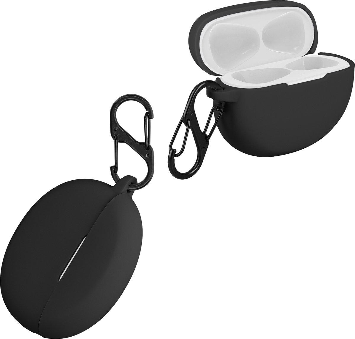 kwmobile Hoes voor Oppo Enco X2 - Siliconen cover voor oordopjes in zwart