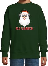 Foute kersttrui / sweater - DJ Santa / Kerstman - stoere groene kersttrui voor kinderen - kerstkleding / christmas outfit 98/104