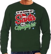 Foute Kersttrui / sweater - Im the reason why Santa has a naughty list - groen voor heren - kerstkleding / kerst outfit L