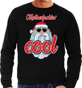 Grote maten foute Kersttrui / sweater - Stoere kerstman - motherfucking cool - zwart voor heren - kerstkleding / kerst outfit XXXXL