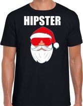Fout Kerstshirt / Kerst t-shirt Hipster Santa zwart voor heren- Kerstkleding / Christmas outfit XL