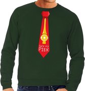 Foute kersttrui / sweater stropdas suck my piek groen voor heren L