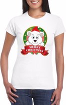 Foute Kerst shirt voor dames - ijsbeer - Merry Christmas S