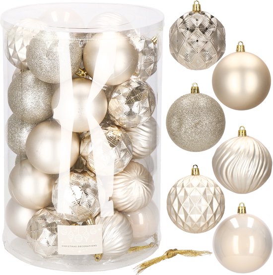 Springos Kerstballen Kerstversiering Onbreekbaar 30 Stuks 8 cm