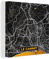 Canvas Schilderij Plattegrond – Kaart – Stadskaart – Frankrijk – Le Cannet - 50x50 cm - Wanddecoratie