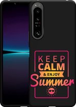 Xperia 1 IV Hoesje Zwart Summer Time - Designed by Cazy