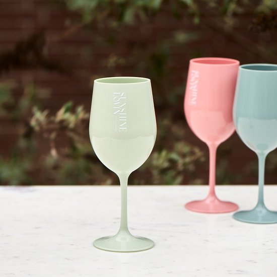 Riviera Maison Wijnglazen - Sunshine Loving Wine Glass - Groen - 1 Wijnglas  | bol.com