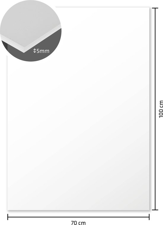 Kangaro - 70 x 100 cm - 5mm - blanc - boîte de 10 pièces - K-0075-006