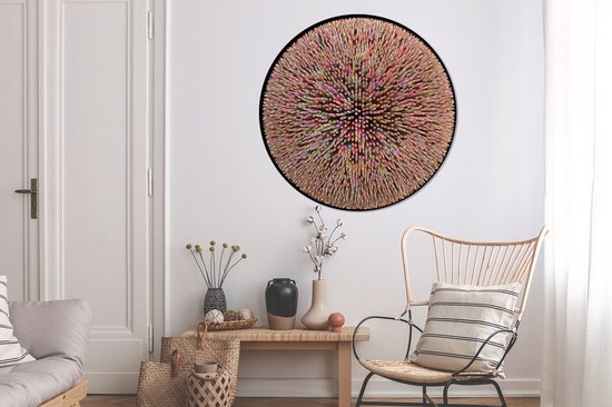 Crayons de coloriage Illustration d'ordinateur Cercle mural Plaque en plastique ⌀ 120 cm - impression photo sur cercle mural / cercle vivant (décoration murale)