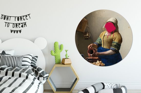 WallCircle - Wall Circle - Wall Circle Indoor - La Laitière - Vermeer - Art - 120x120 cm - Décoration murale - Peintures Ronds XXL