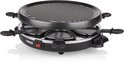 Princess raclette grill, rond model met grillplaat en 6 pannetjes.