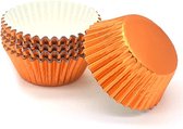 Metallic baking cups - oranje (500 stuks)