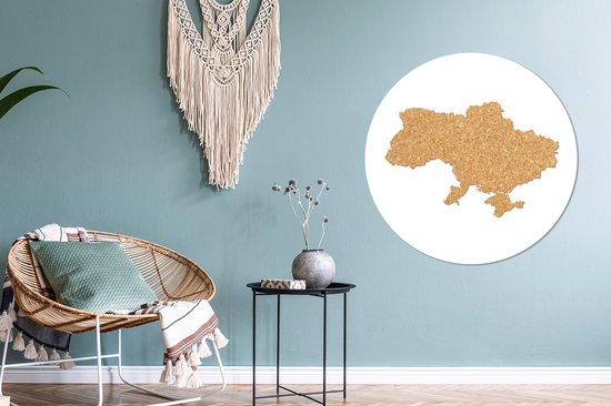 Illustration de l'Ukraine en liège Assiette en plastique cercle mural ⌀ 90 cm - impression photo sur cercle mural / cercle vivant (décoration murale)