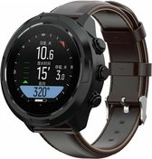 Leer Smartwatch bandje - Geschikt voor Suunto 9 - Baro leren bandje - koffiebruin - Strap-it Horlogeband / Polsband / Armband