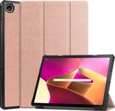 Hoes Geschikt voor Lenovo Tab M10 Plus 3rd Gen Hoes Luxe Hoesje Book Case - Hoesje Geschikt voor Lenovo Tab M10 Plus (3e Gen) Hoes Cover - Rosé goud