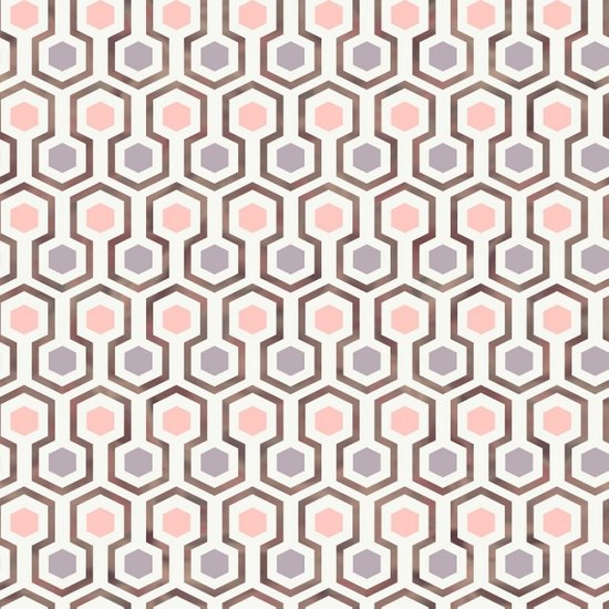 Noordwand Behang Good Vibes Hexagon Pattern roze en paars