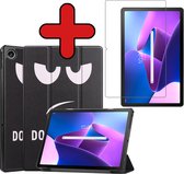 Hoes Geschikt voor Lenovo Tab M10 Plus 3rd Gen Hoes Book Case Hoesje Trifold Cover Met Screenprotector - Hoesje Geschikt voor Lenovo Tab M10 Plus (3e Gen) Hoesje Bookcase - Don't Touch Me