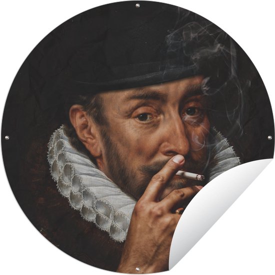 Tuincirkel Willem van Oranje - Adriaen Thomasz - Hoed - 120x120 cm - Ronde Tuinposter - Buiten XXL / Groot formaat!