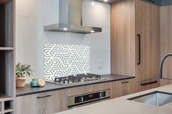 Spatscherm - Design - Patronen - Groen - Spatwand - 100x65 cm - Achterwand keuken