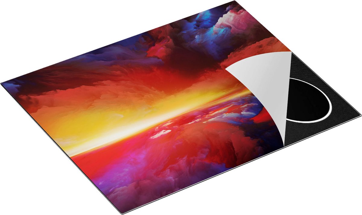 Chefcare Inductie Beschermer Abstracte Kunst - Dromenland - 65x55 cm - Afdekplaat Inductie - Kookplaat Beschermer - Inductie Mat