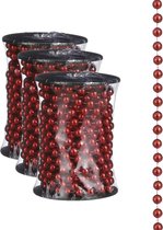 3x guirlandes de perles Guirlandes/guirlandes de sapin de Noël rouge 500 cm - Décorations de Noël Guirlandes de Noël