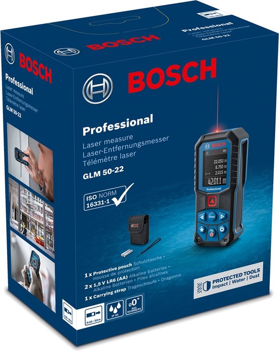 Bosch Professional GLM 50-22 Laserafstandsmeter - Meetbereik 50 m | bol